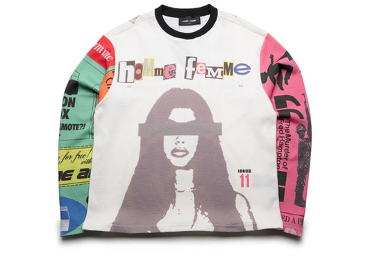 homme femme pink thermal long sleeve