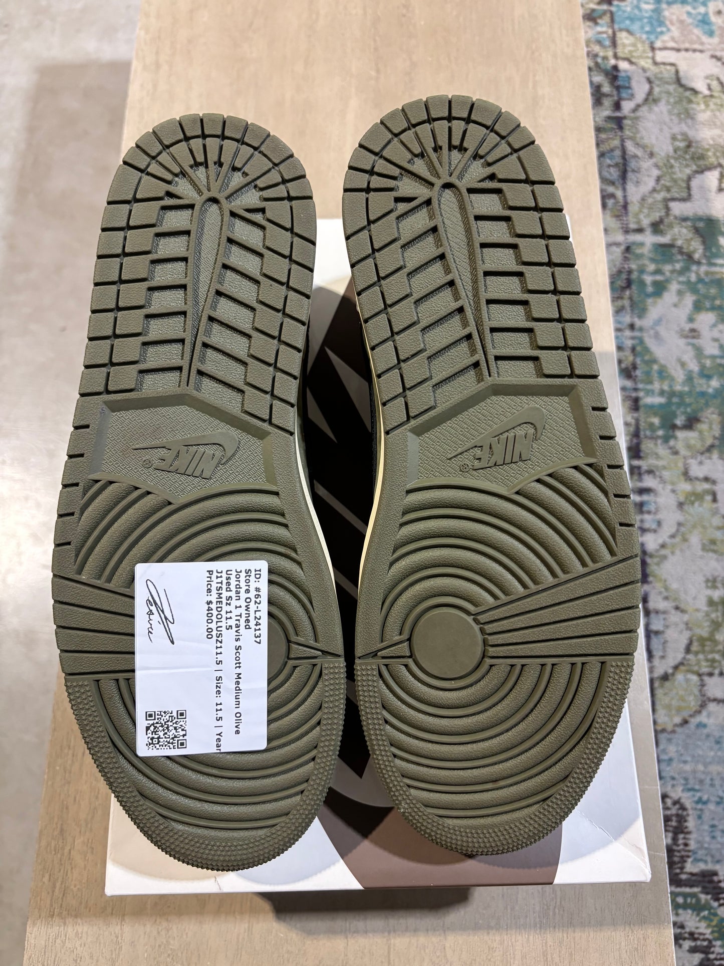Jordan 1 Travis Scott Medium Olive Used Sz 11.5