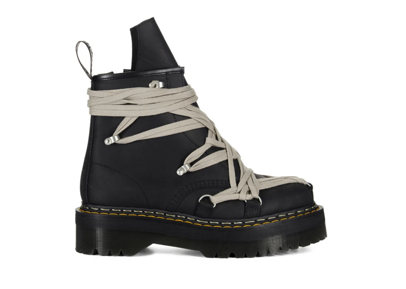 Black Rick Owens Dr Marten 1460 Megalace Boot