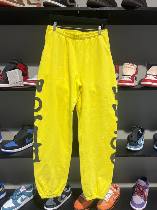 yellow and black sp5der worldwide sweats
