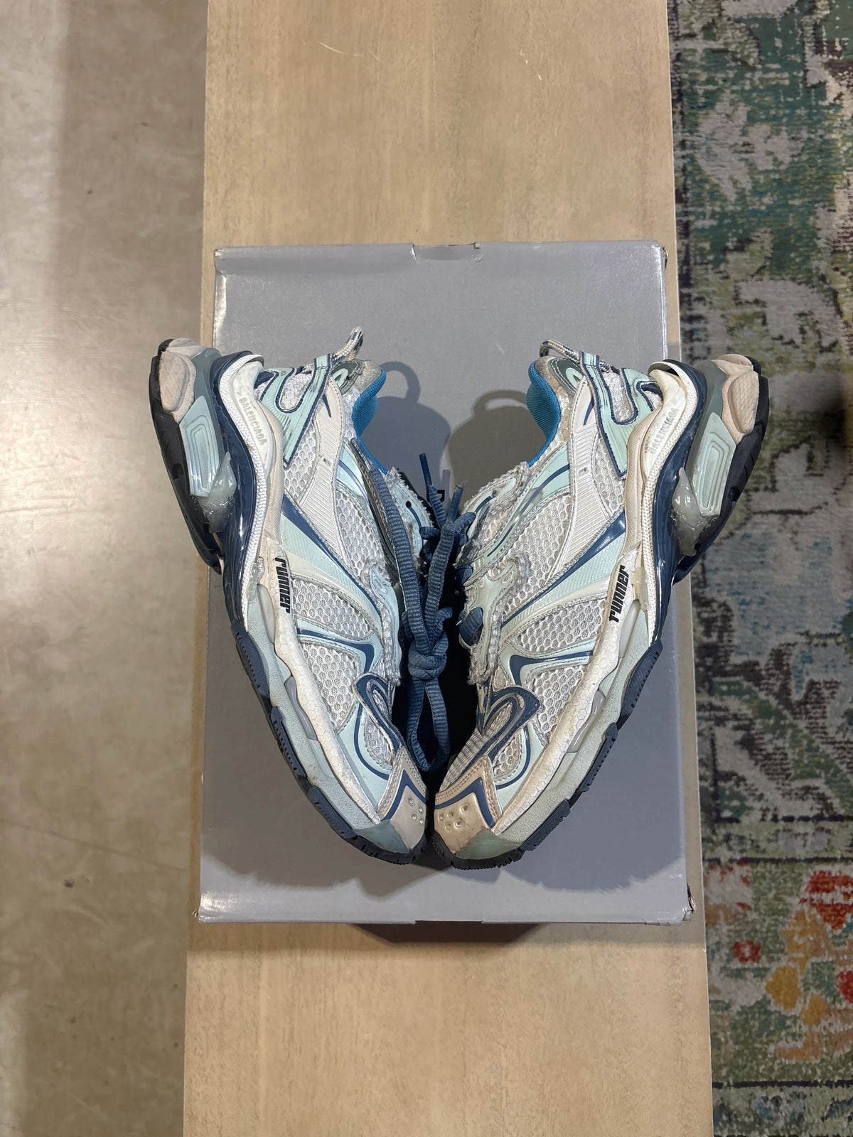 Balenciaga Runner Worn Out Blue Used Sz 7 - Pre-Owned