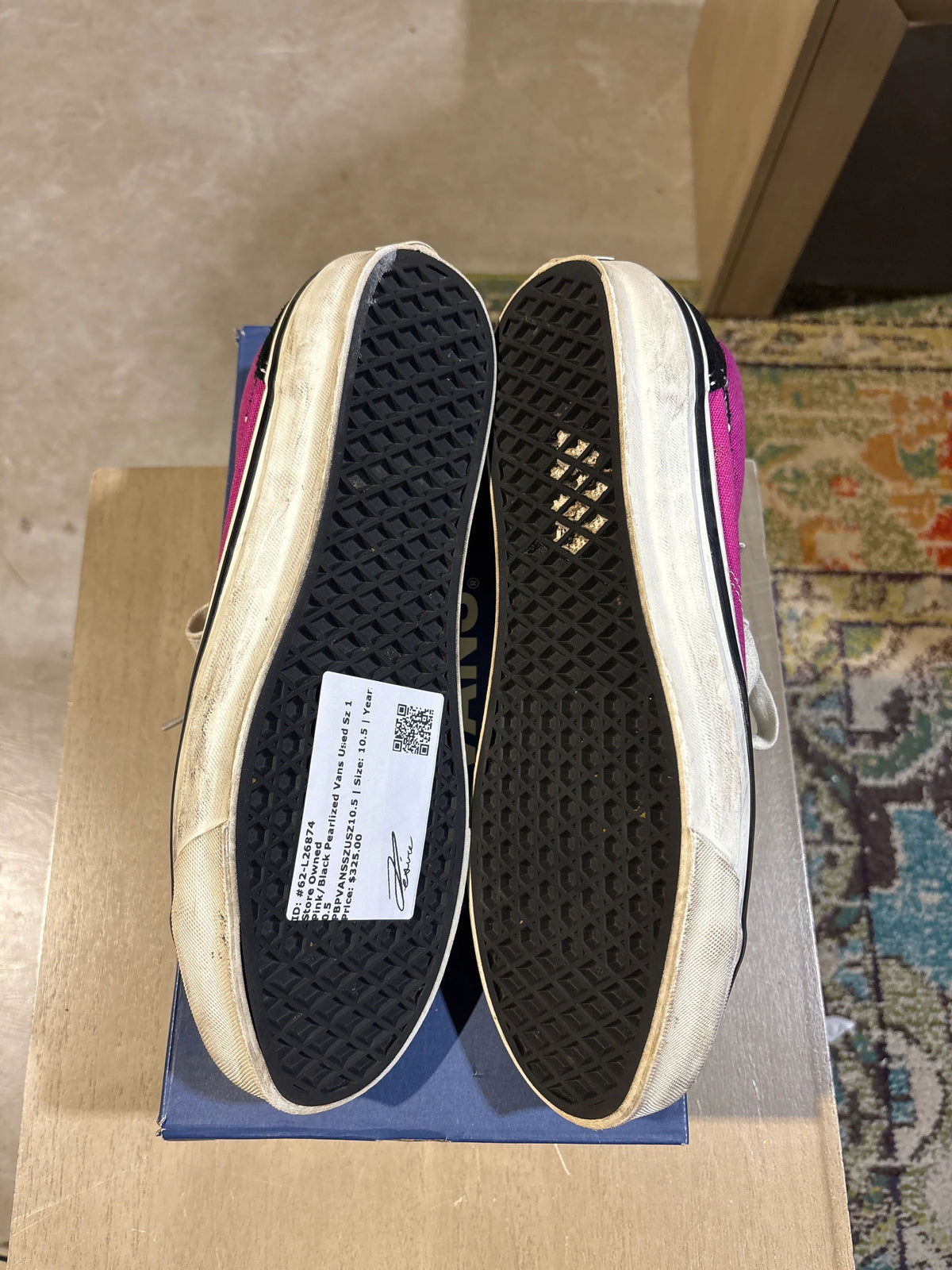 Pink/Black Pearlized Vans Used Sz 10.5 - Pre-Owned