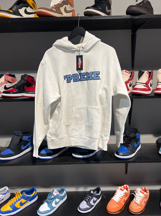 supreme preme hoodie white baby blue