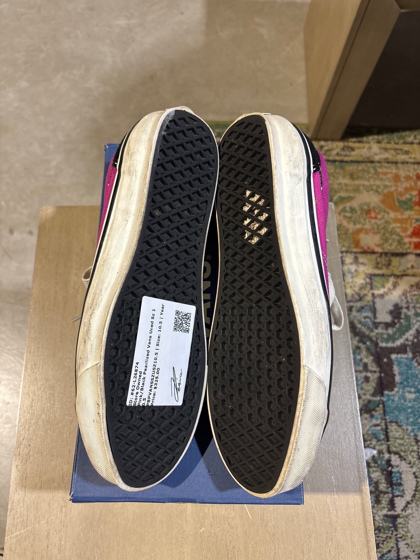 Pink/Black Pearlized Vans Used Sz 10.5