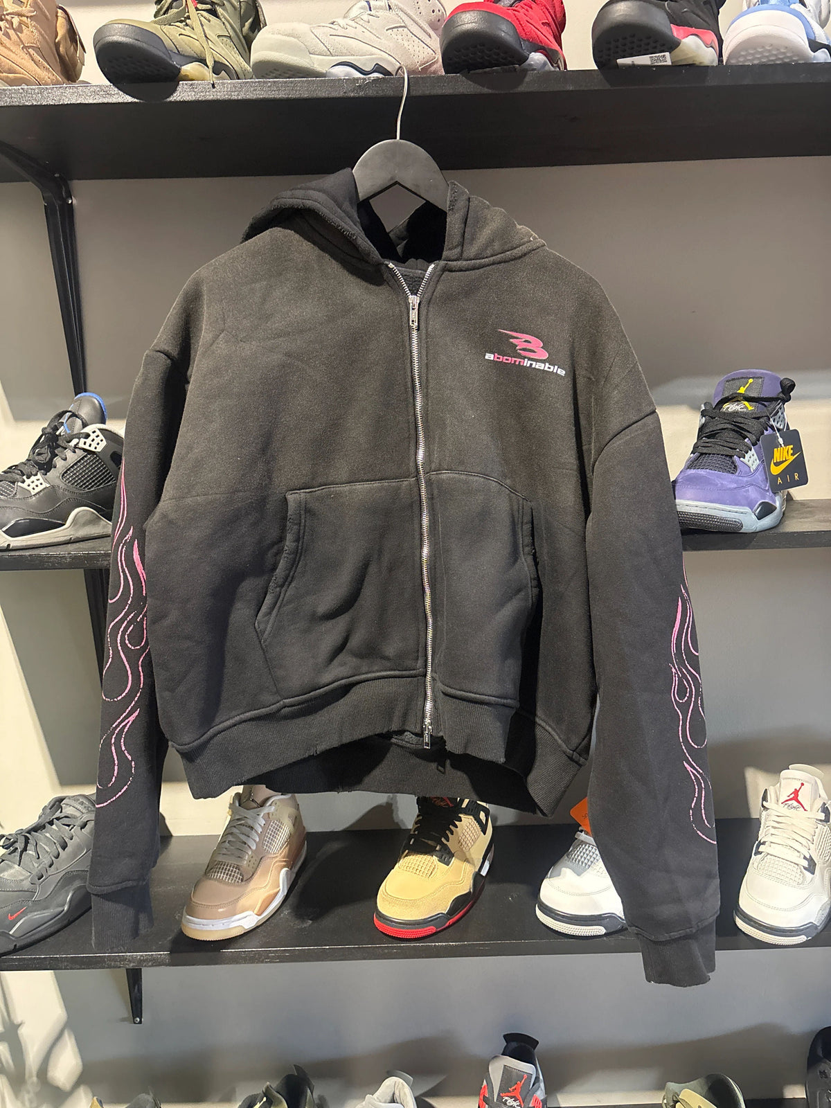 Abominable Black/Pink Flame Hoodie/Short Set
