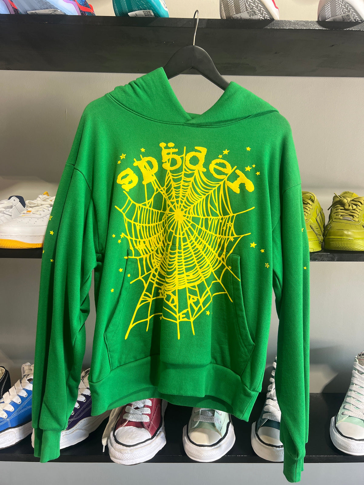 Green/Yellow Sp5der Hoodie