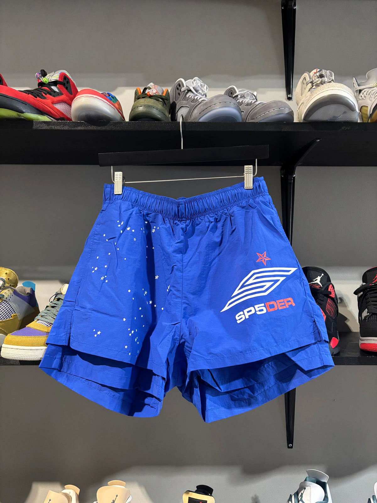 Sp5der Double Layer Shorts Blue