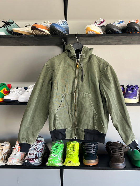 vintage carhartt forest green zipup jacket