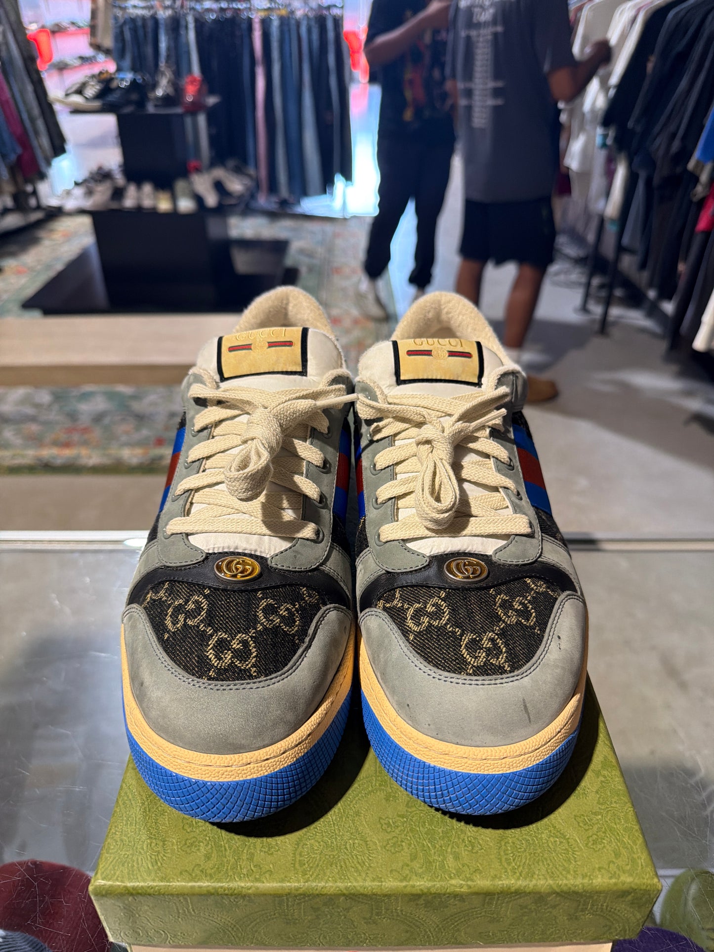 Gucci Screener Black/Grey Used Sz 12