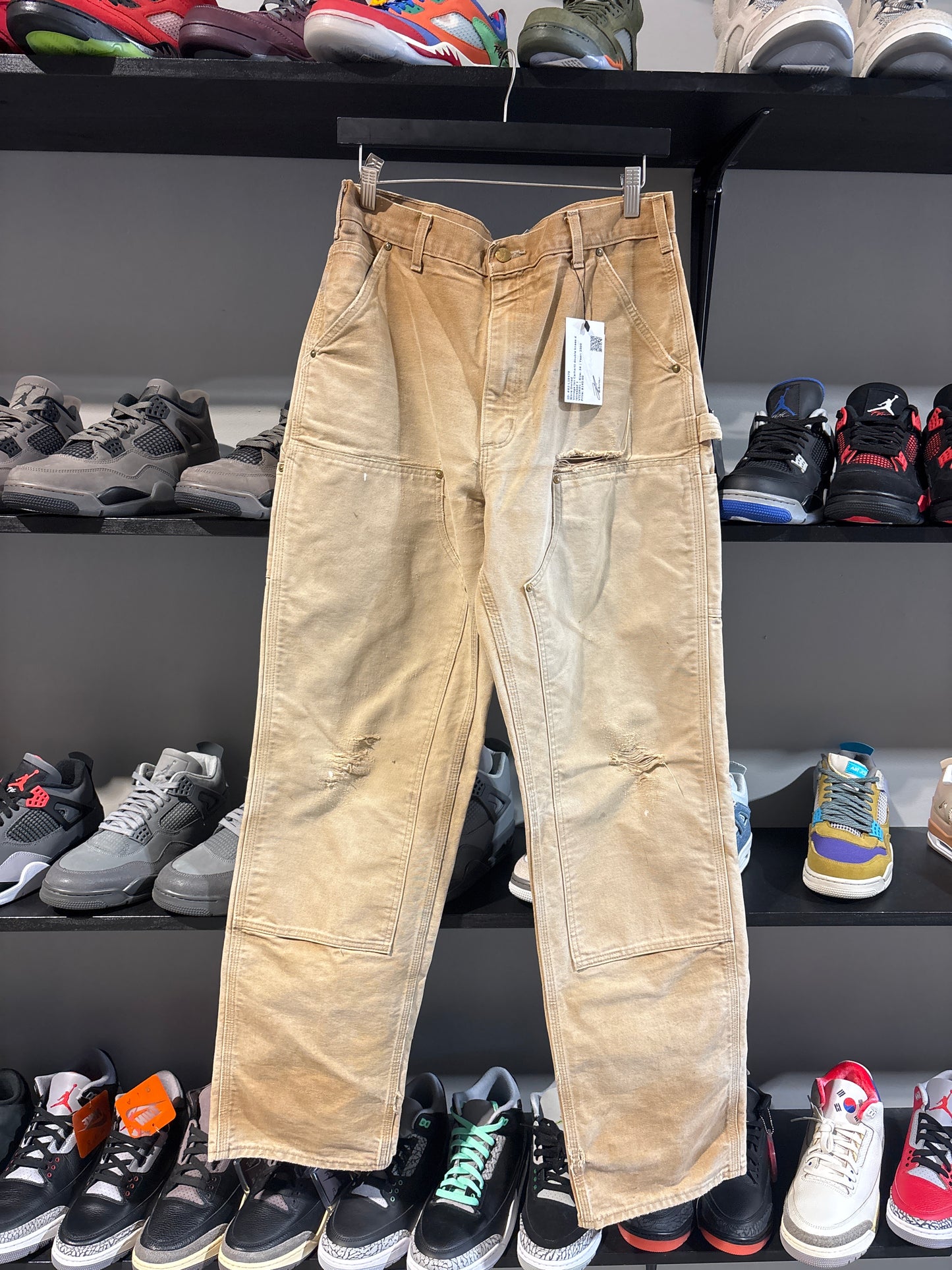 Vintage tan Carhartt double knees distressed 1