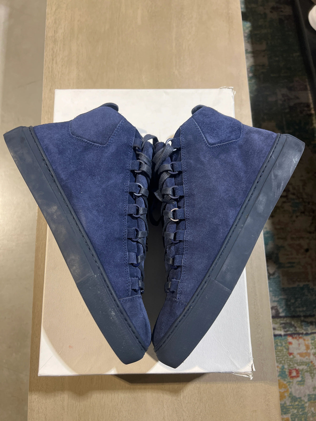 Balenciaga Arenas Navy On Navy Suede