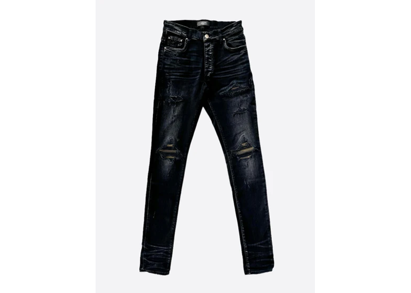 amiri jeans black camo patches