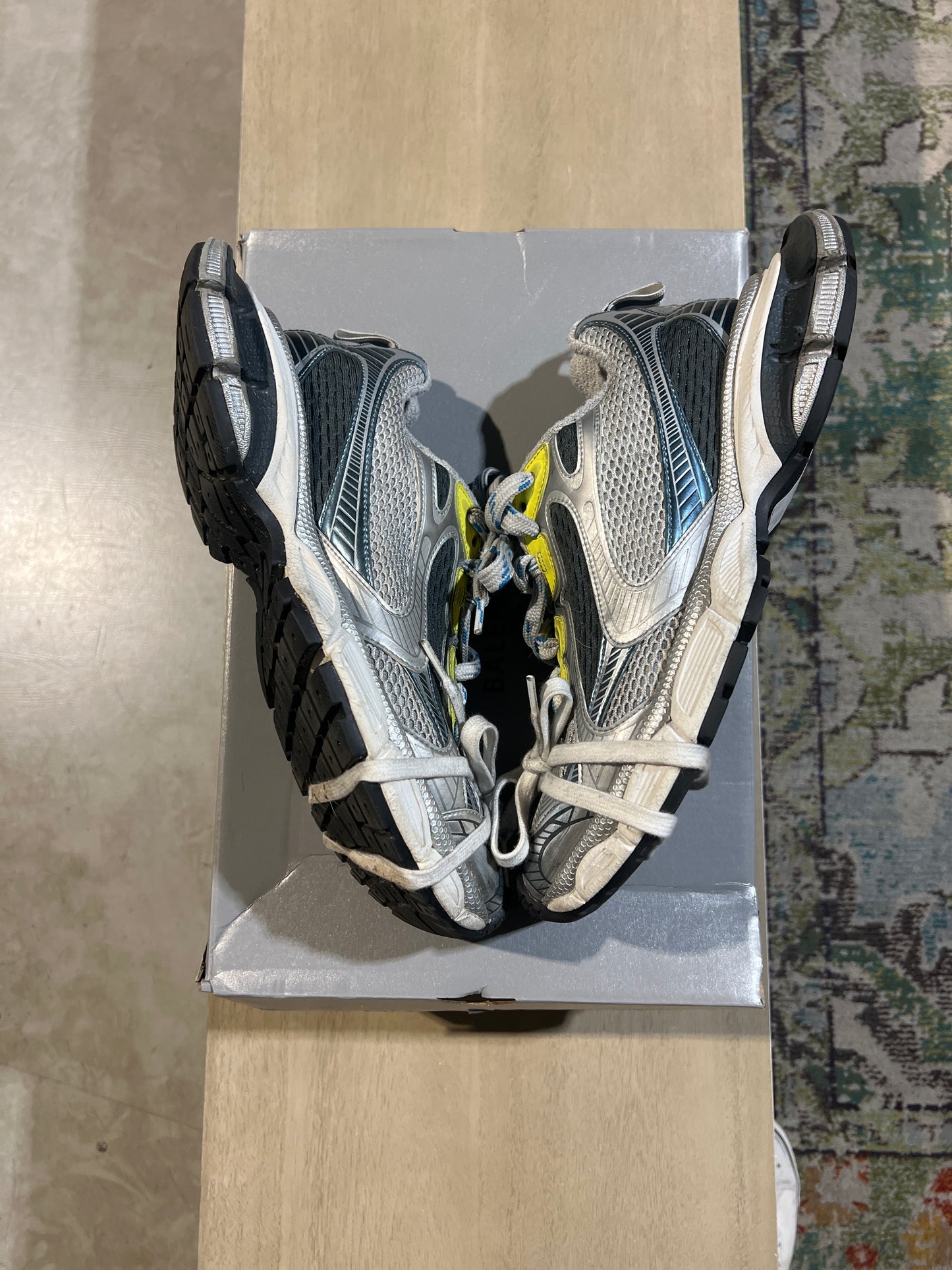 Balenciaga 3xl Blue Yellow Used Sz 11