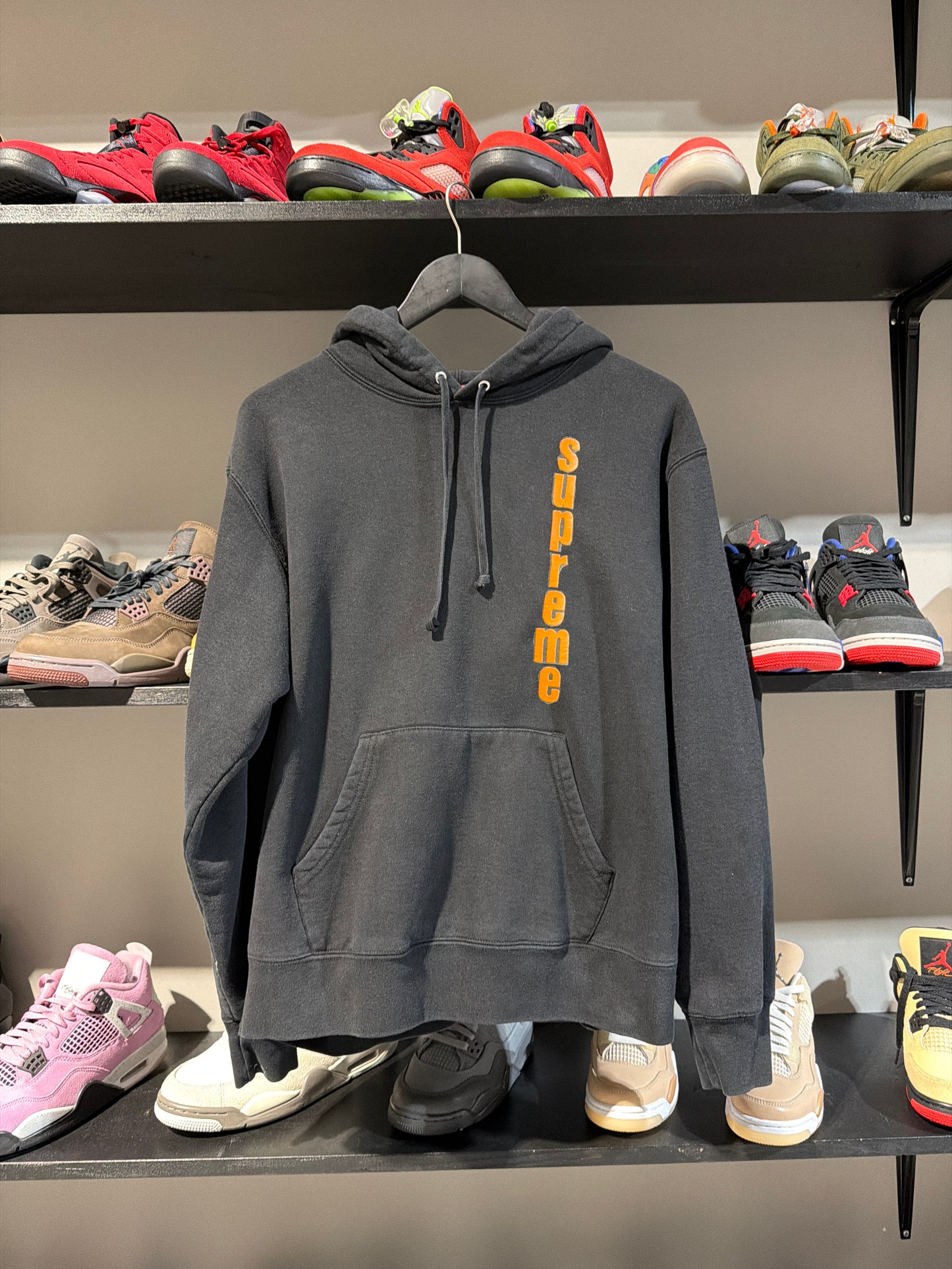 Supreme Orange/Black Pictures Hoodie