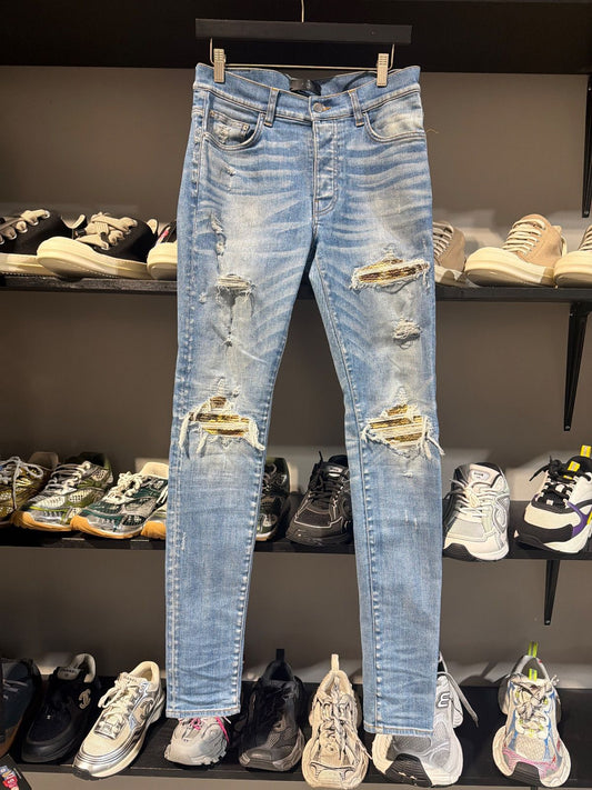 Amiri MX1 Lightwash/Brown Jeans