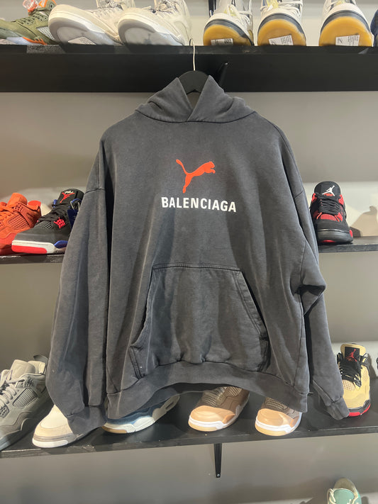 balenciaga x puma red black white hoodie