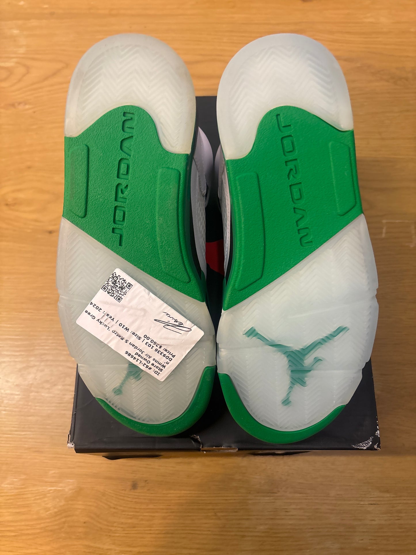 WMNS JORDAN 5 LUCKY GREENUSED SZ 10W (1)