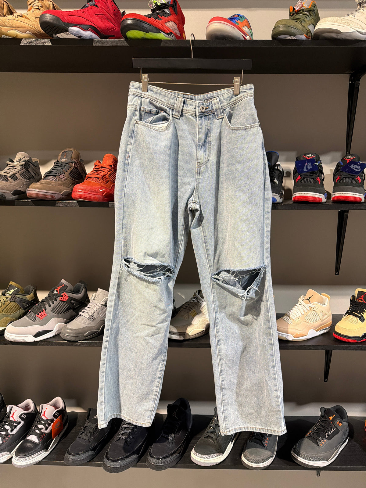 Private Party Light Wash Baggy Blowout Jeans