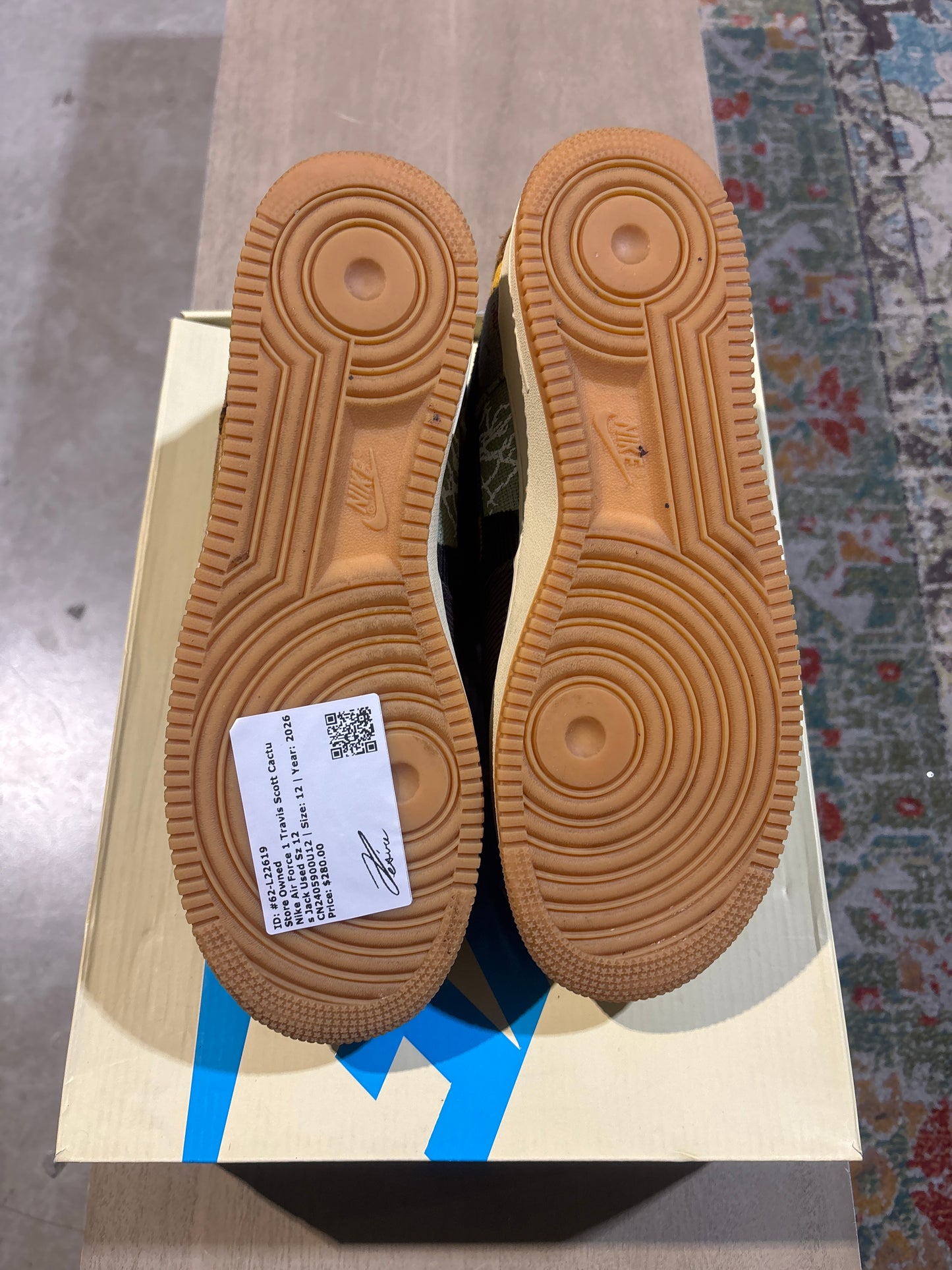 Nike Air Force 1 Travis Scott Cactus Jack Used Sz 12