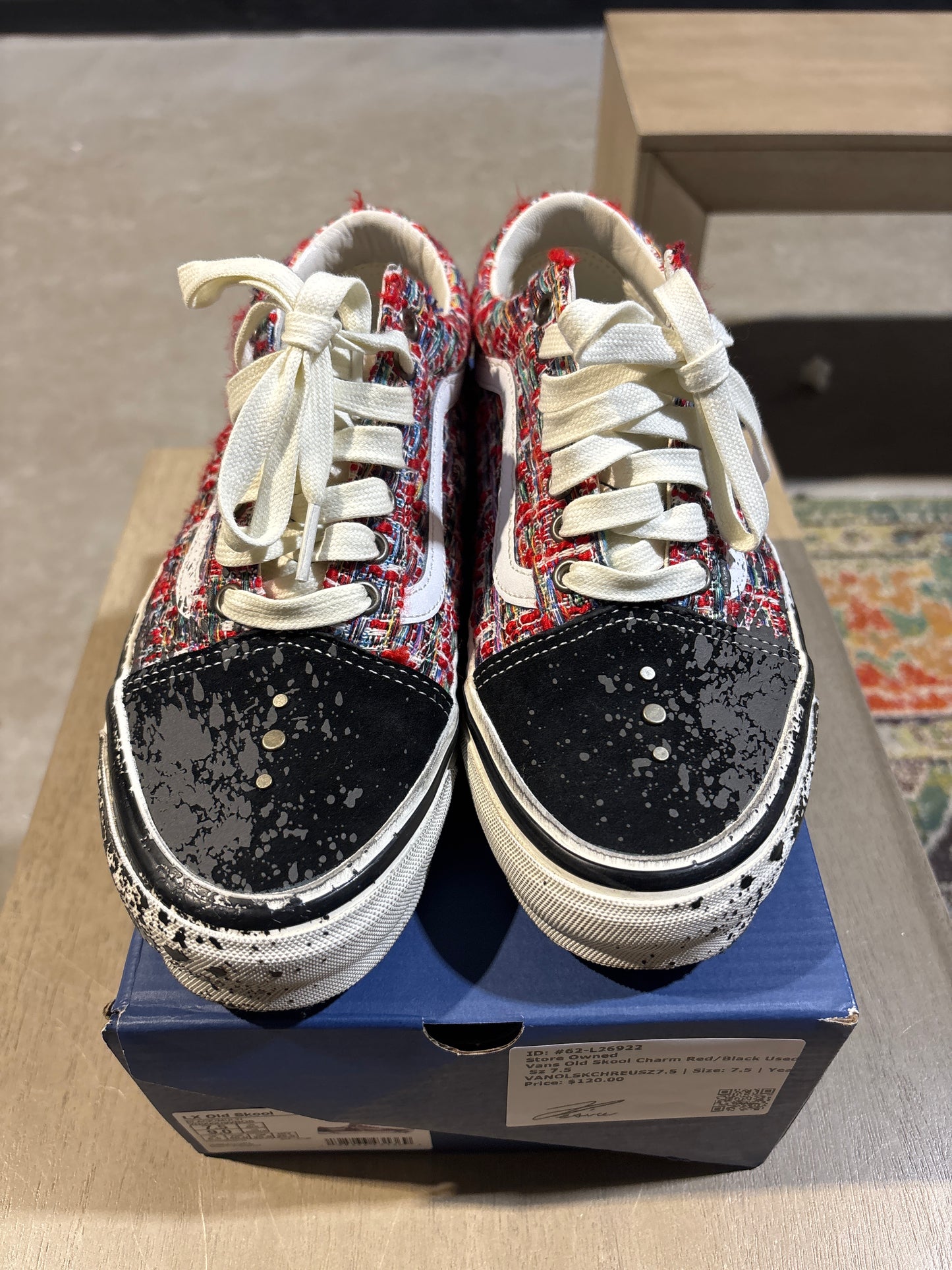 Vans Old Skool Charm Red/Black Used Sz 7.5