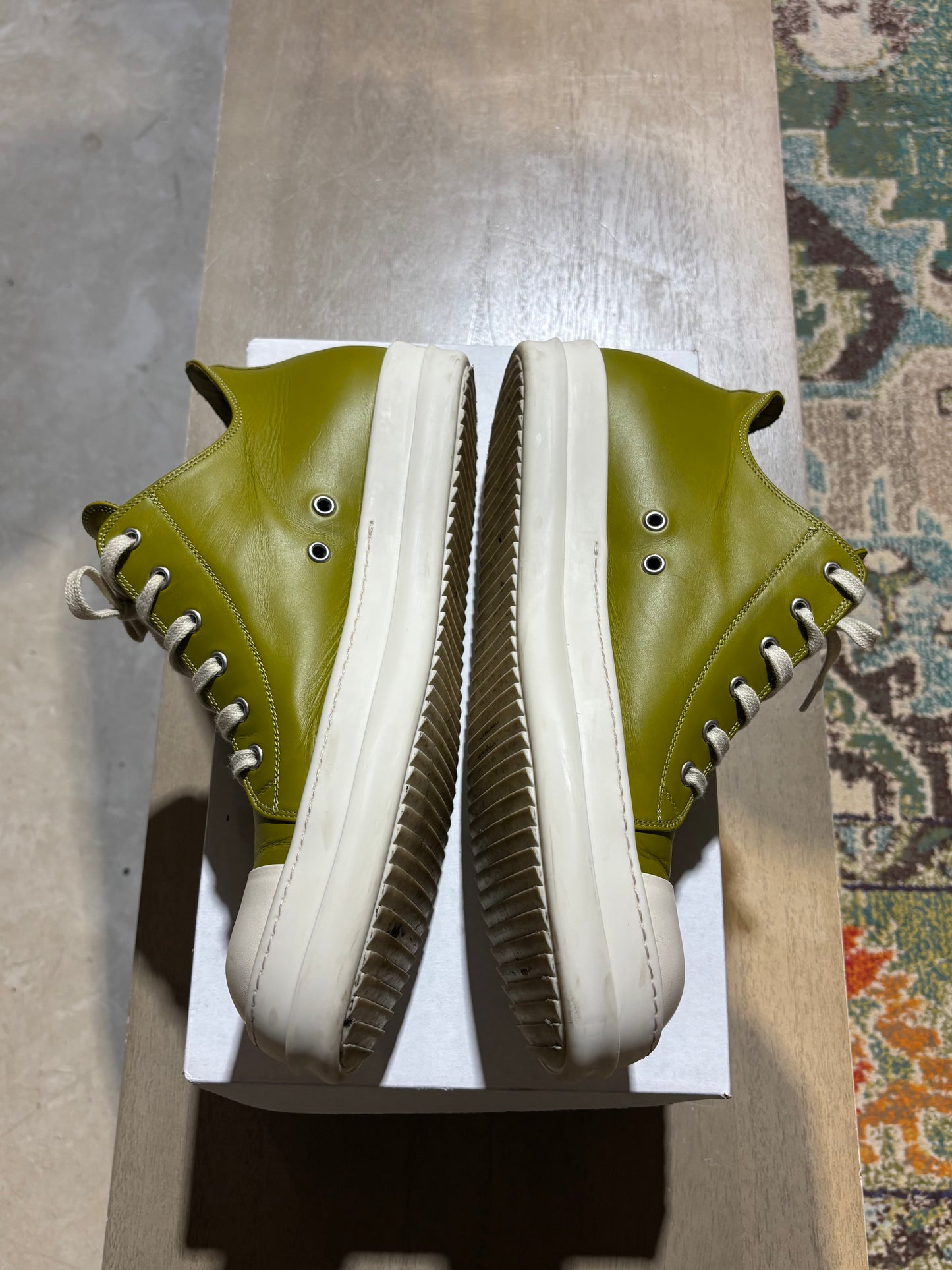 Rick Owens ramones green used sz 12.5