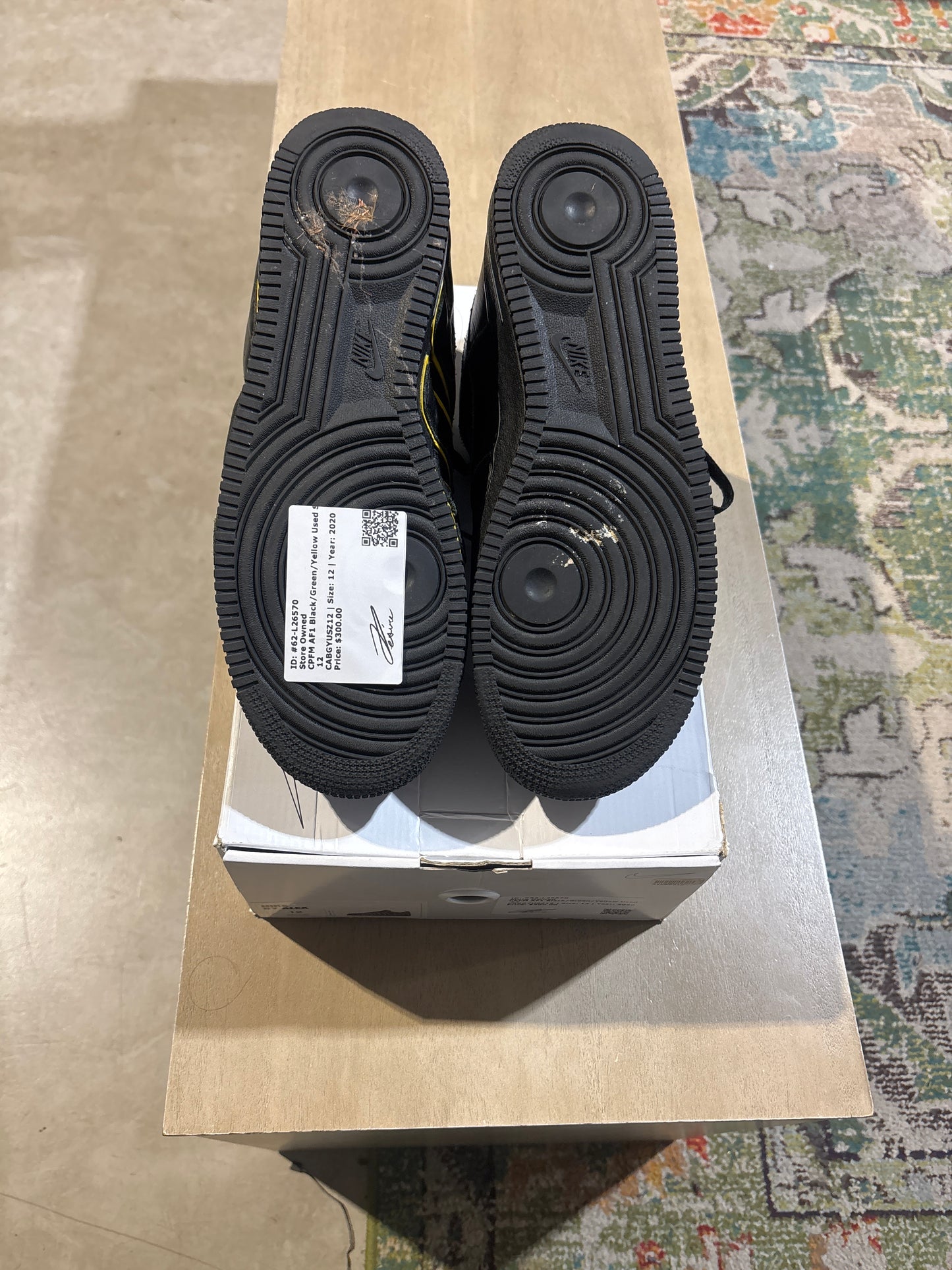 CPFM AF1 Black/Green/Yellow Used Sz 12