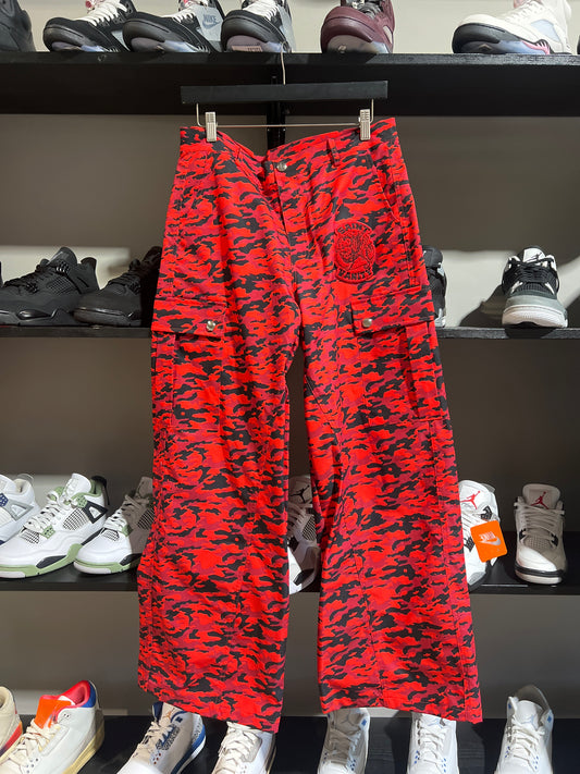 SAINT VANITY NYLON CARGOS RED CAMO