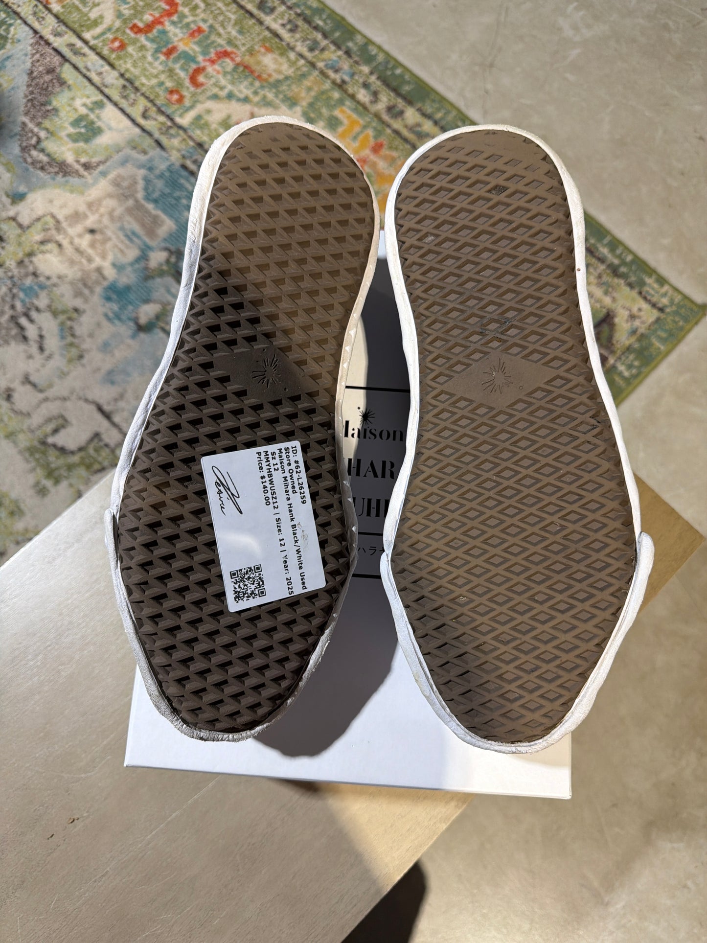 Maison Mihara Hank Black/White Used Sz 12