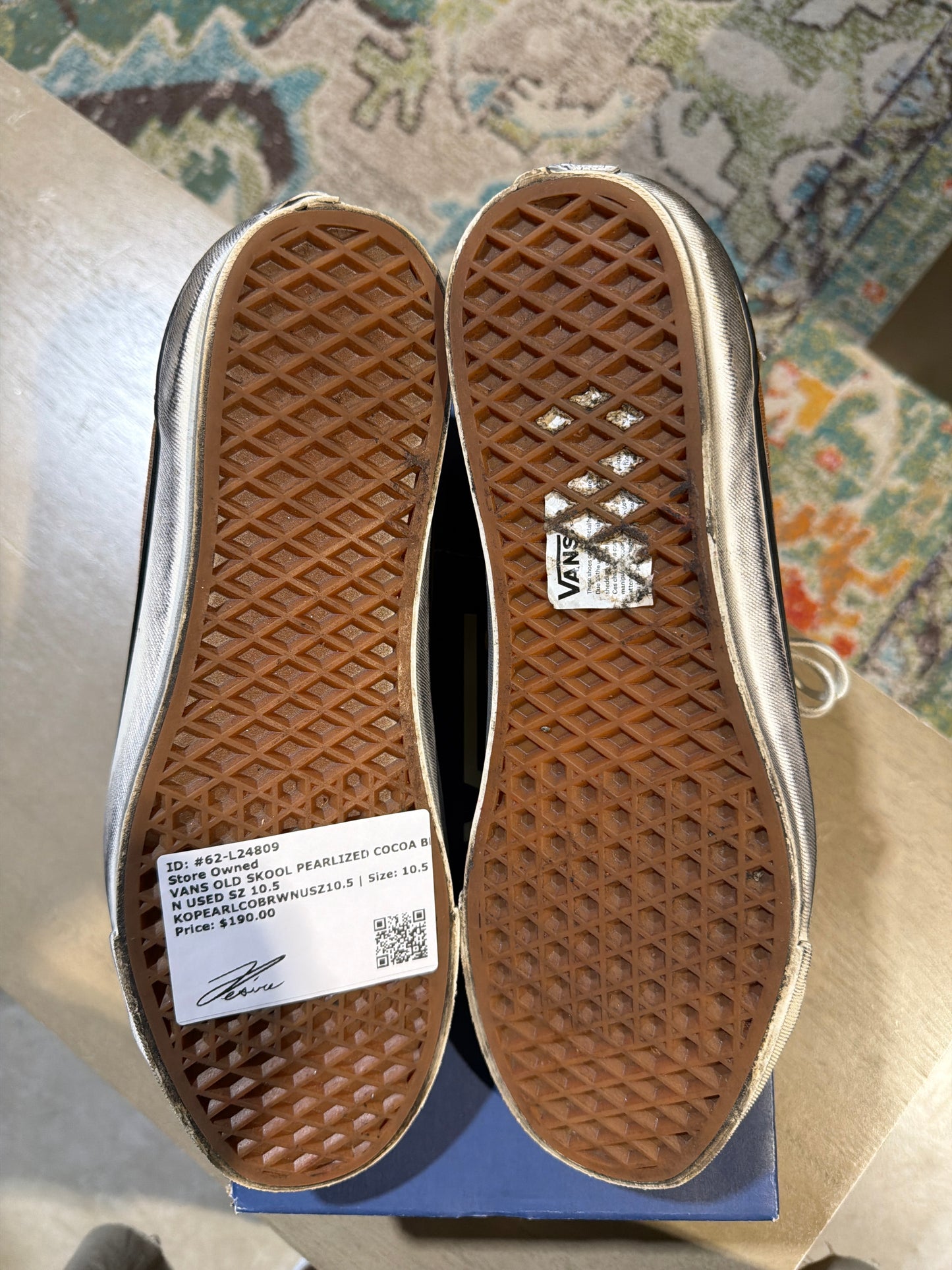 VANS OLD SKOOL PEARLIZED COCOA BROWN USED SZ 10.5