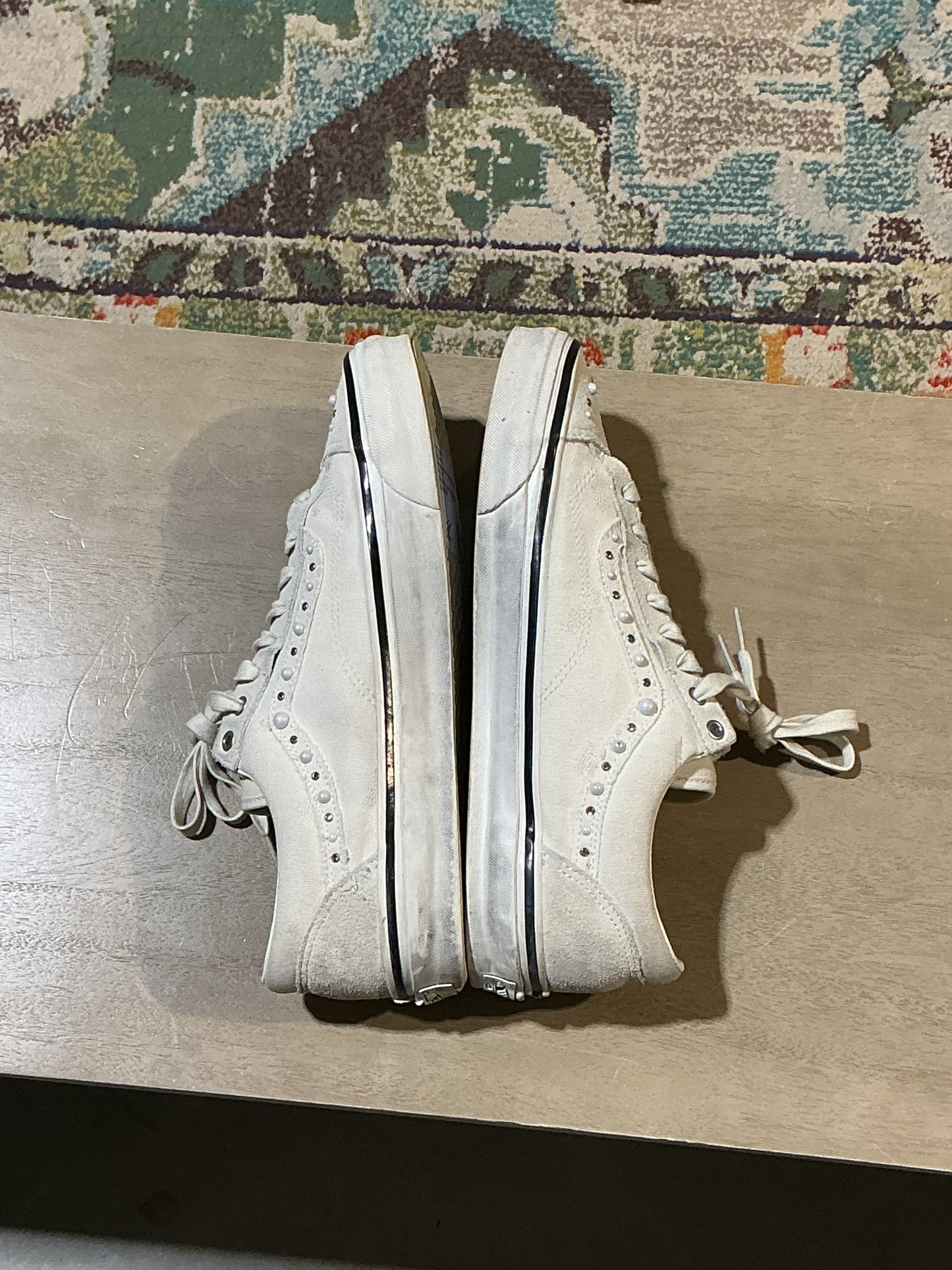 Vans Marshmallow Pearlized Vans Used Sz 12 NB