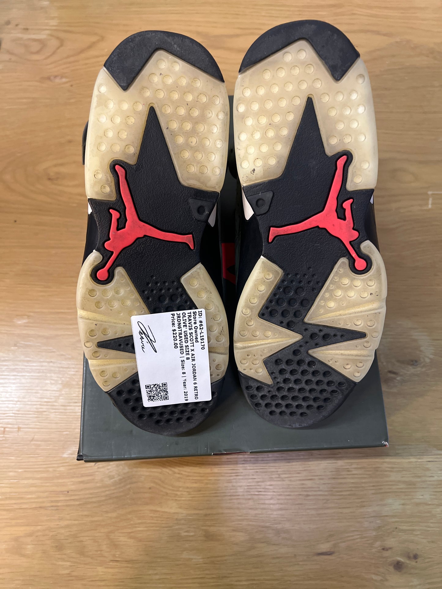 TRAVIS SCOTT X AIR JORDAN 6 RETRO OLIVE USED SIZE 8