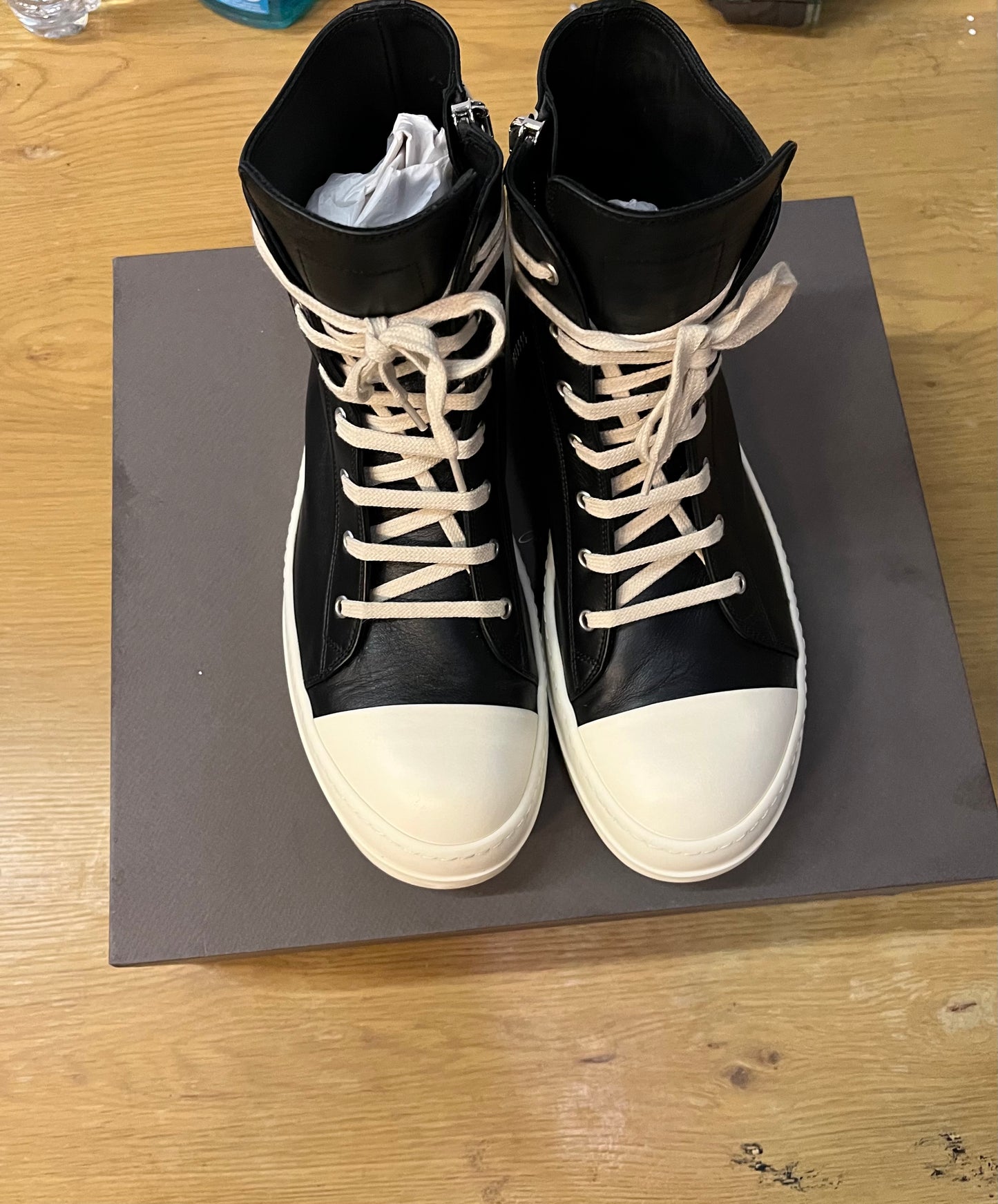 RICK OWENS mainline hightop Ramones black milk used