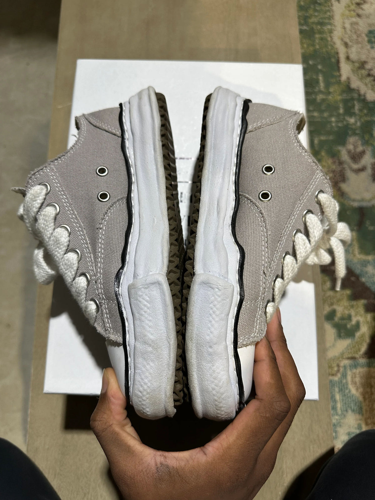 Maison Mihara Peterson Grey/White Used Sz 5 - Pre-Owned