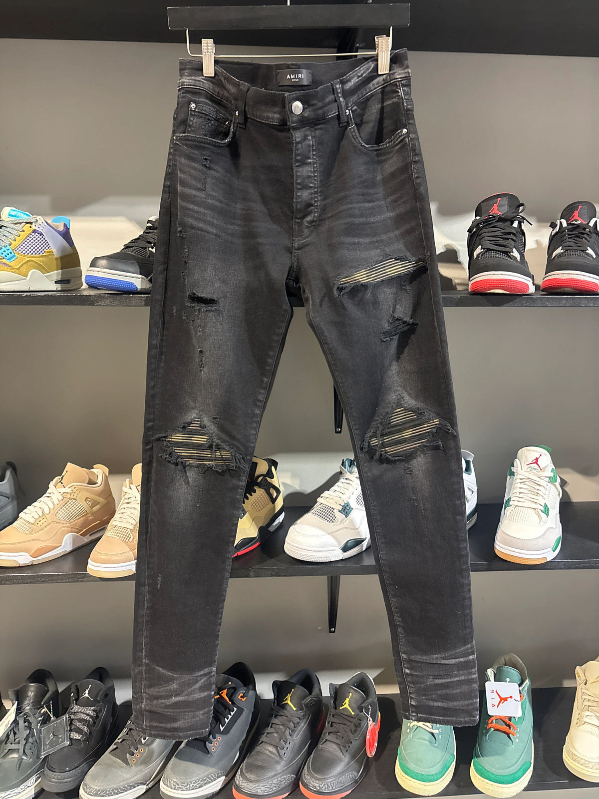 Amiri Mx1 Black/Camo Patch Sz 34 - Pre-Owned