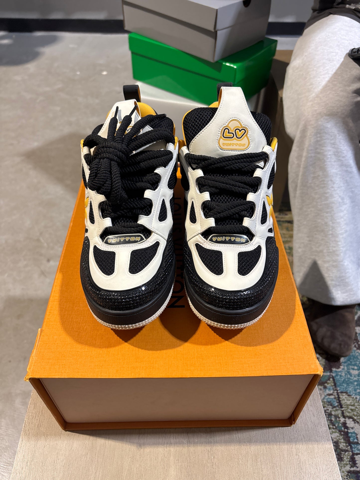Louis Vuitton Skate Black and Yellow Used Sz 9.5