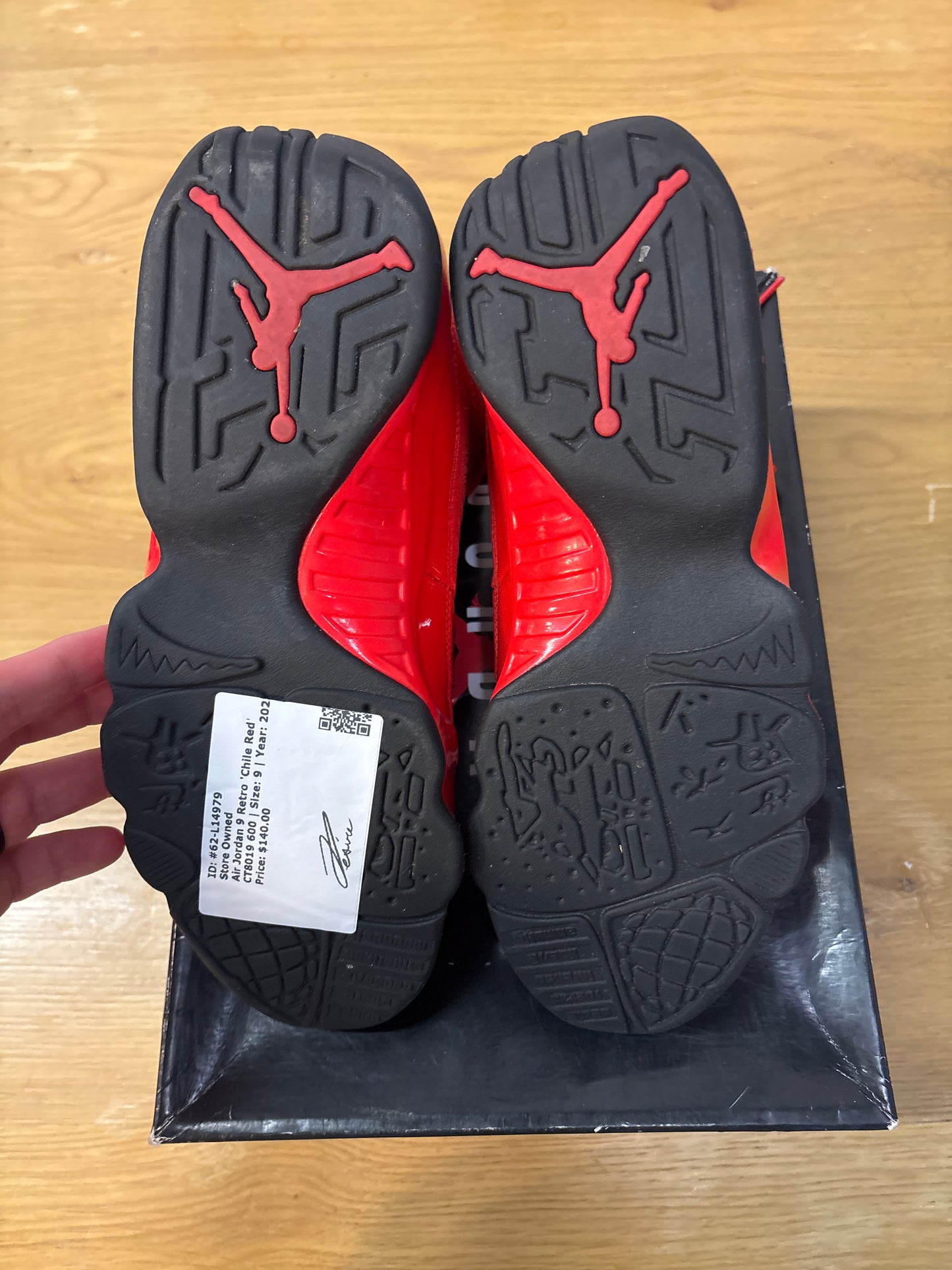 JORDAN 9 CHILE RED Used Sz 9