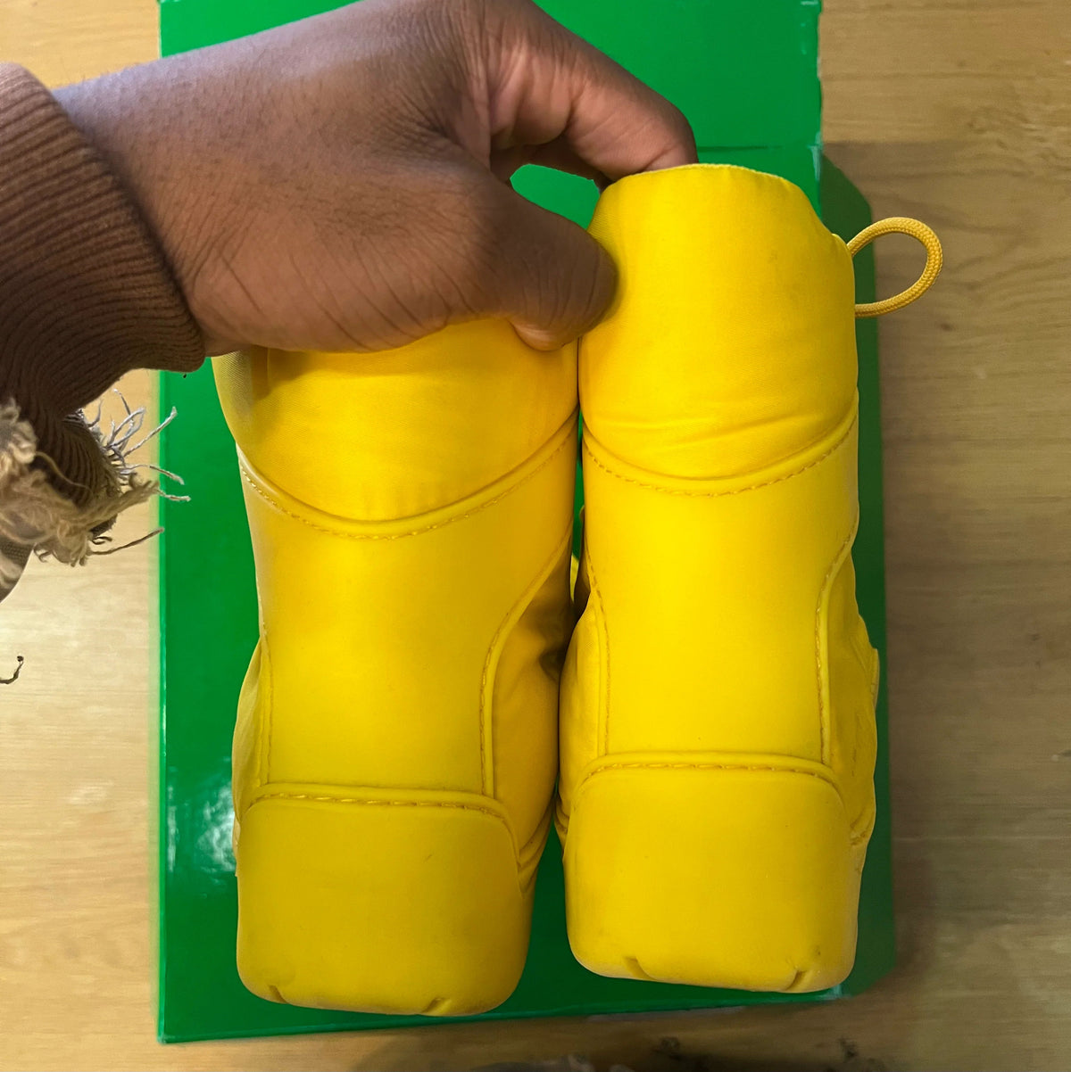 Bottega Yellow Bomber Puddle Boots - Pre-Owned