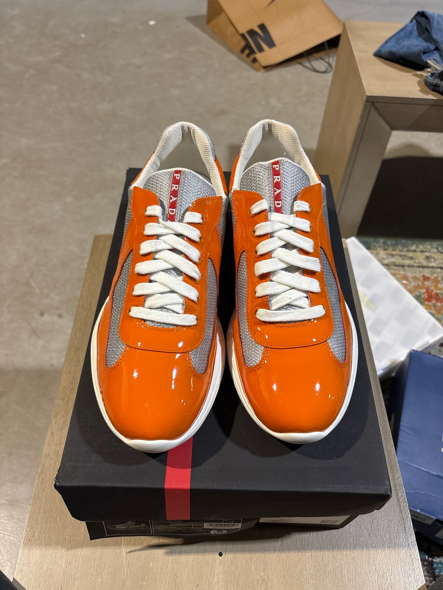 Prada Cup Orange/Silver Used Sz 10