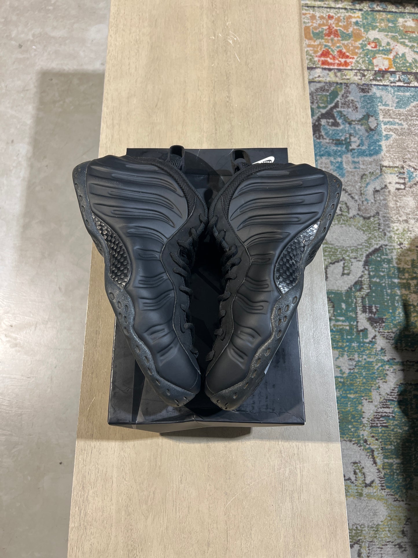 Nike Foamposite Black On Black Used Sz 12