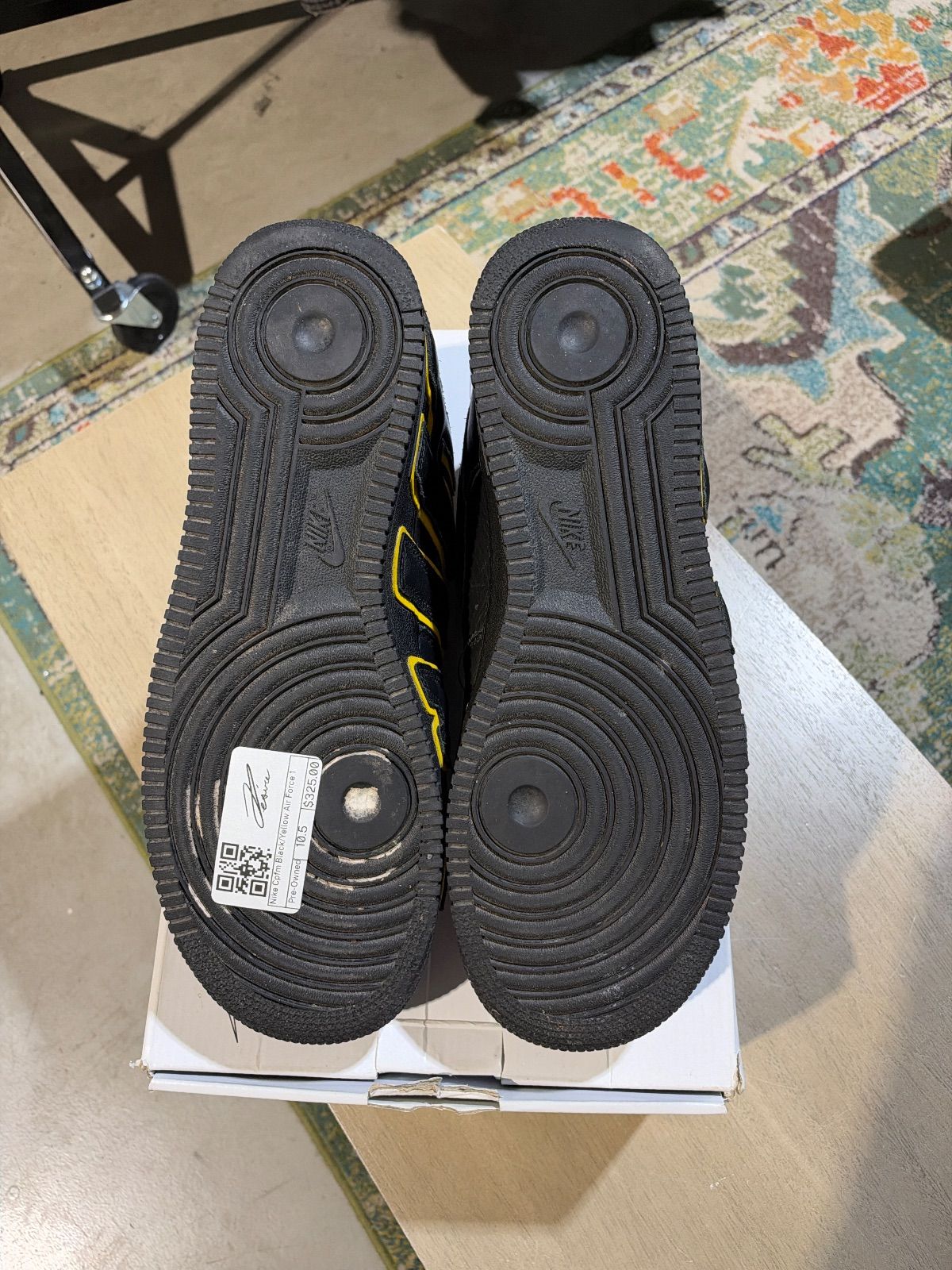 Nike Cpfm Black/Yellow Air Force 1 - Pre-Owned