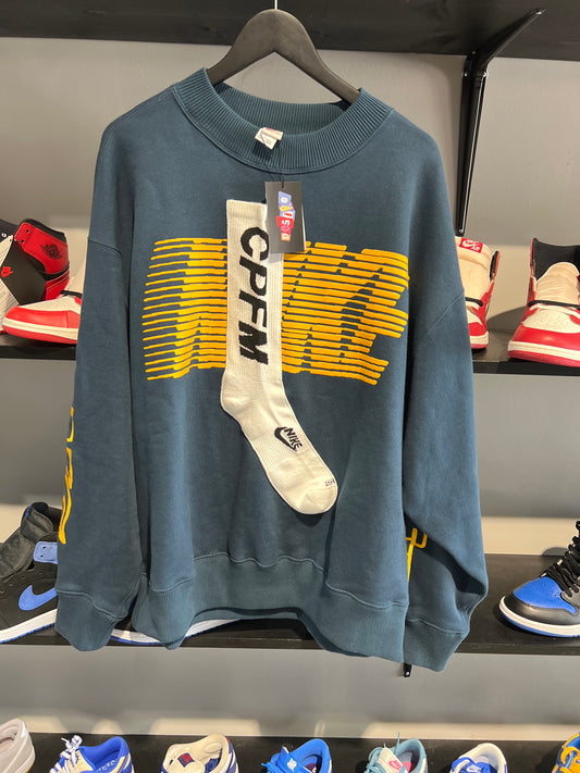cpfm nike sock crewneck navy