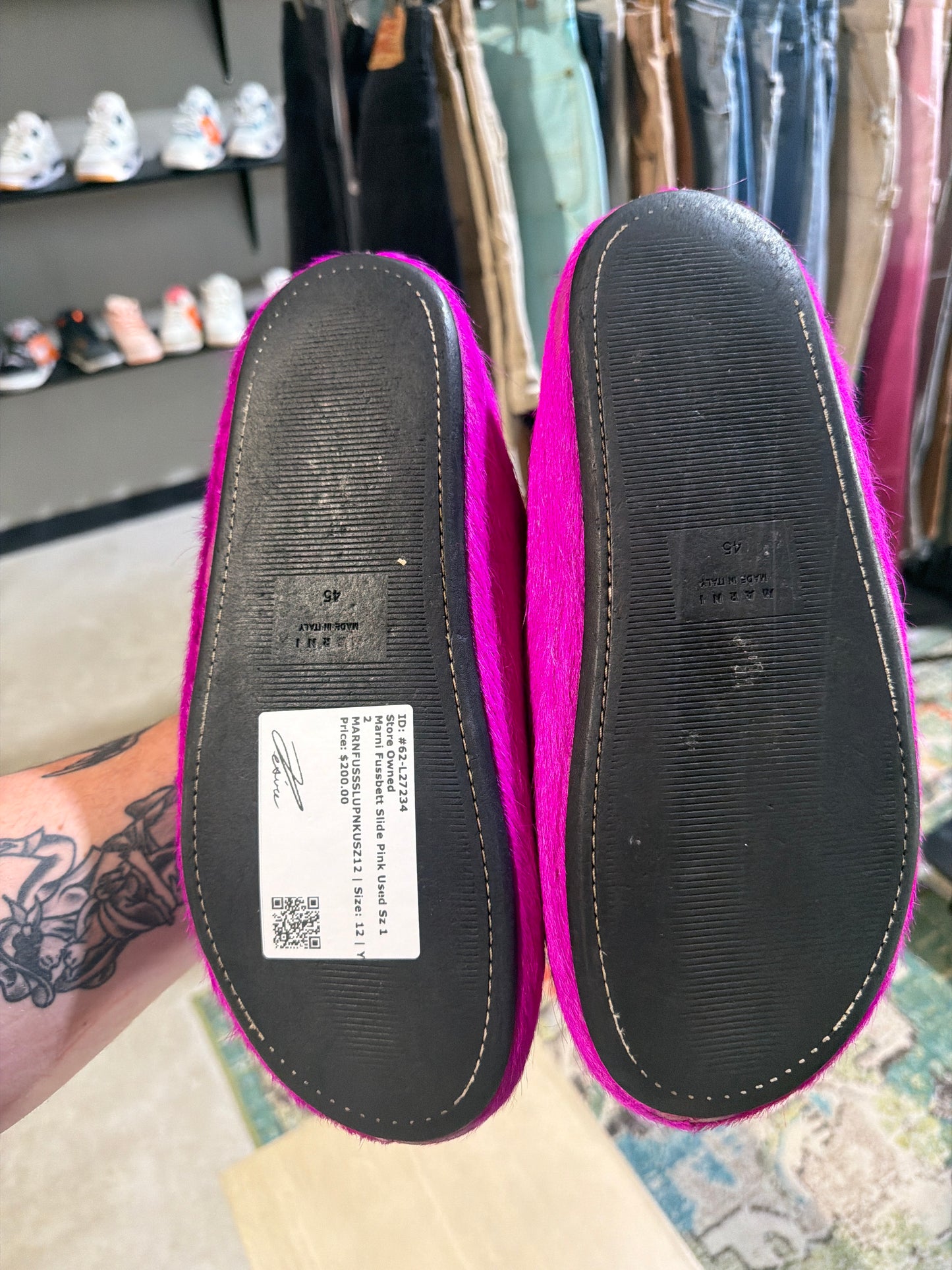 Marni Fussbett Slide Pink Used Sz 12