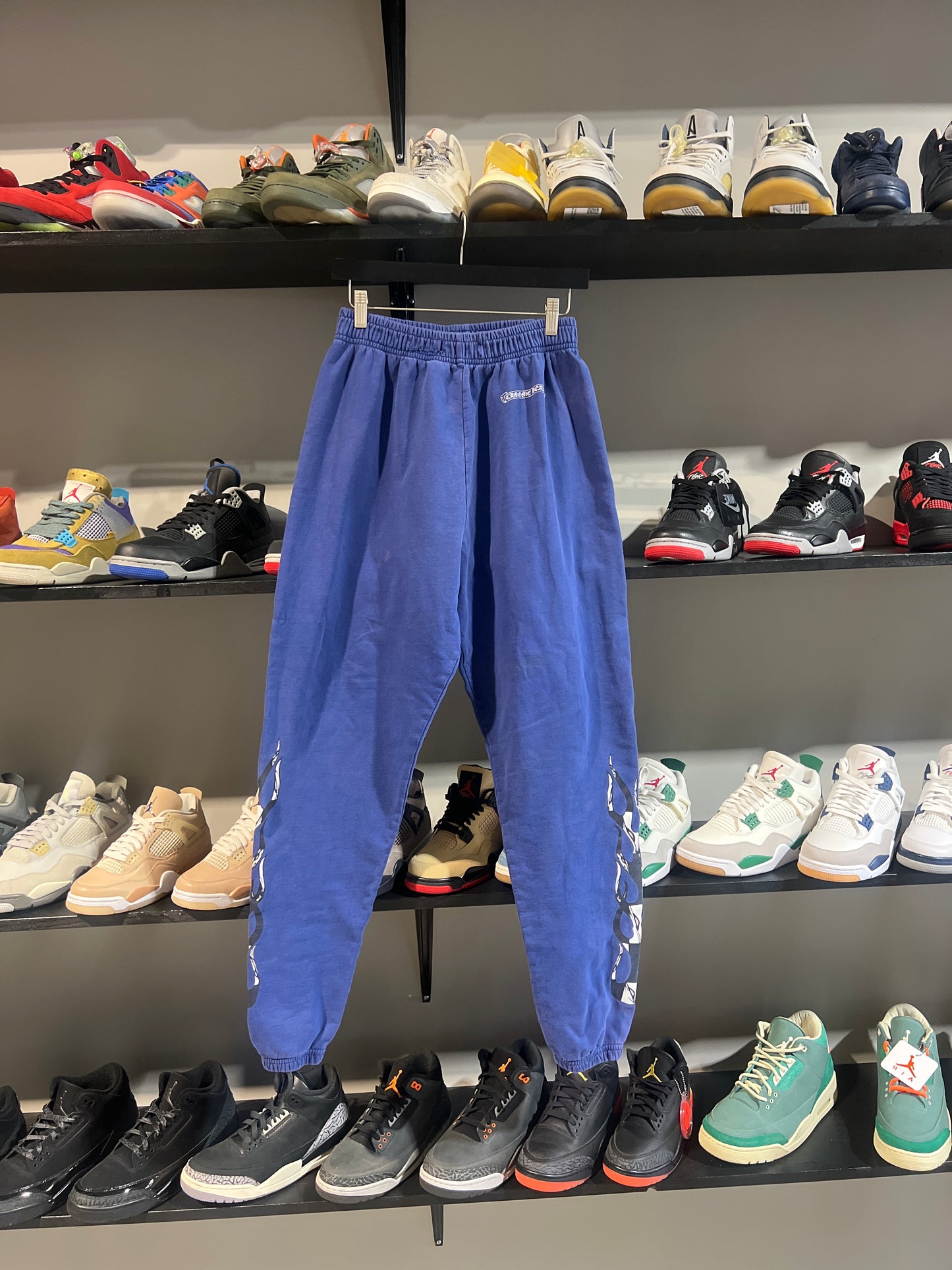 Chrome Hearts Matty Boy Flame Sweatpants Blue