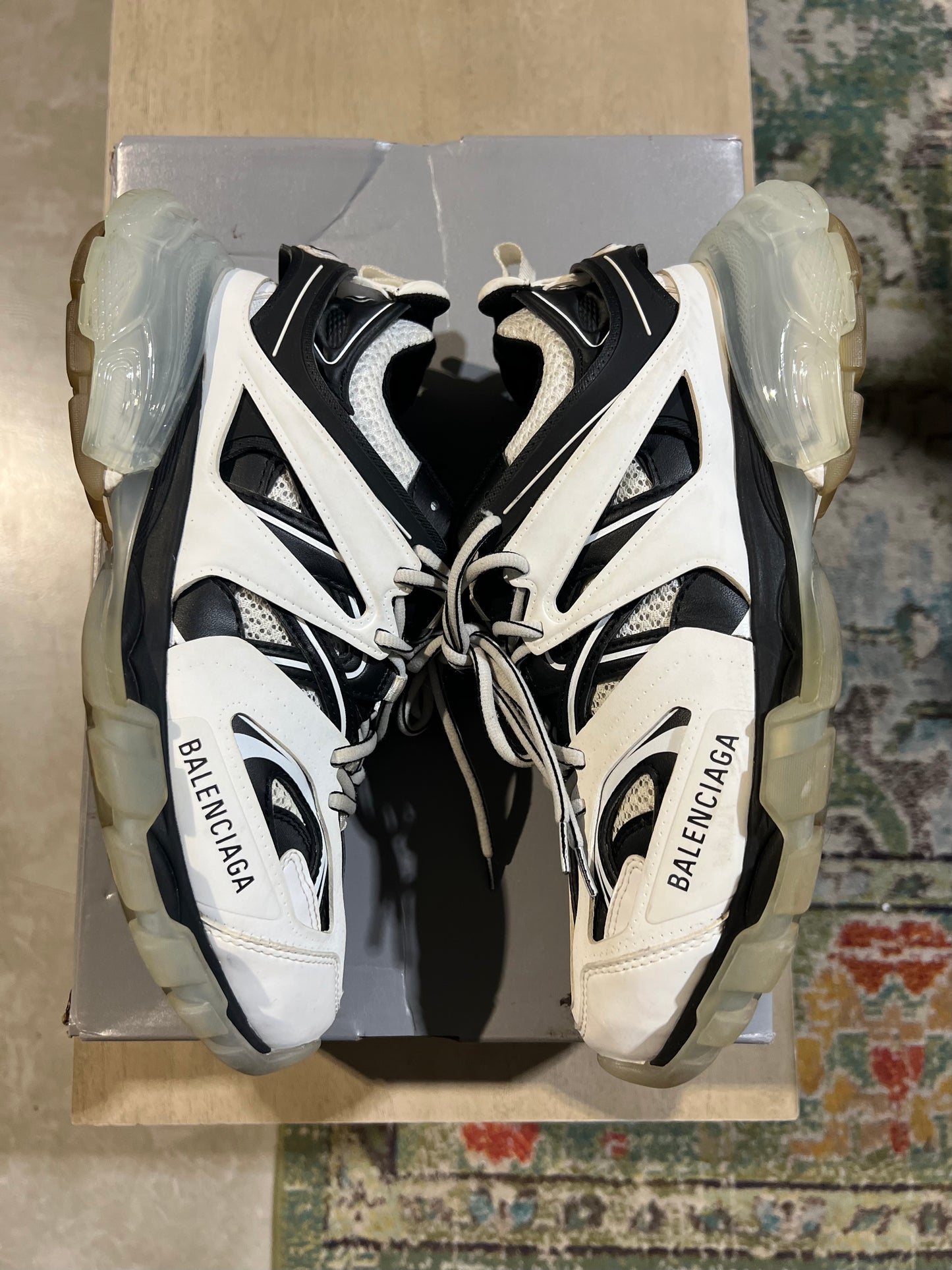 balenciaga track white black used sz 7
