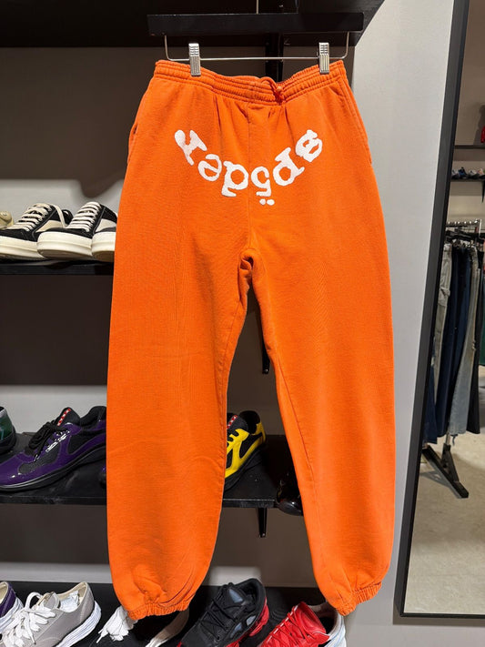 Sp5der Orange and White Web Sweats