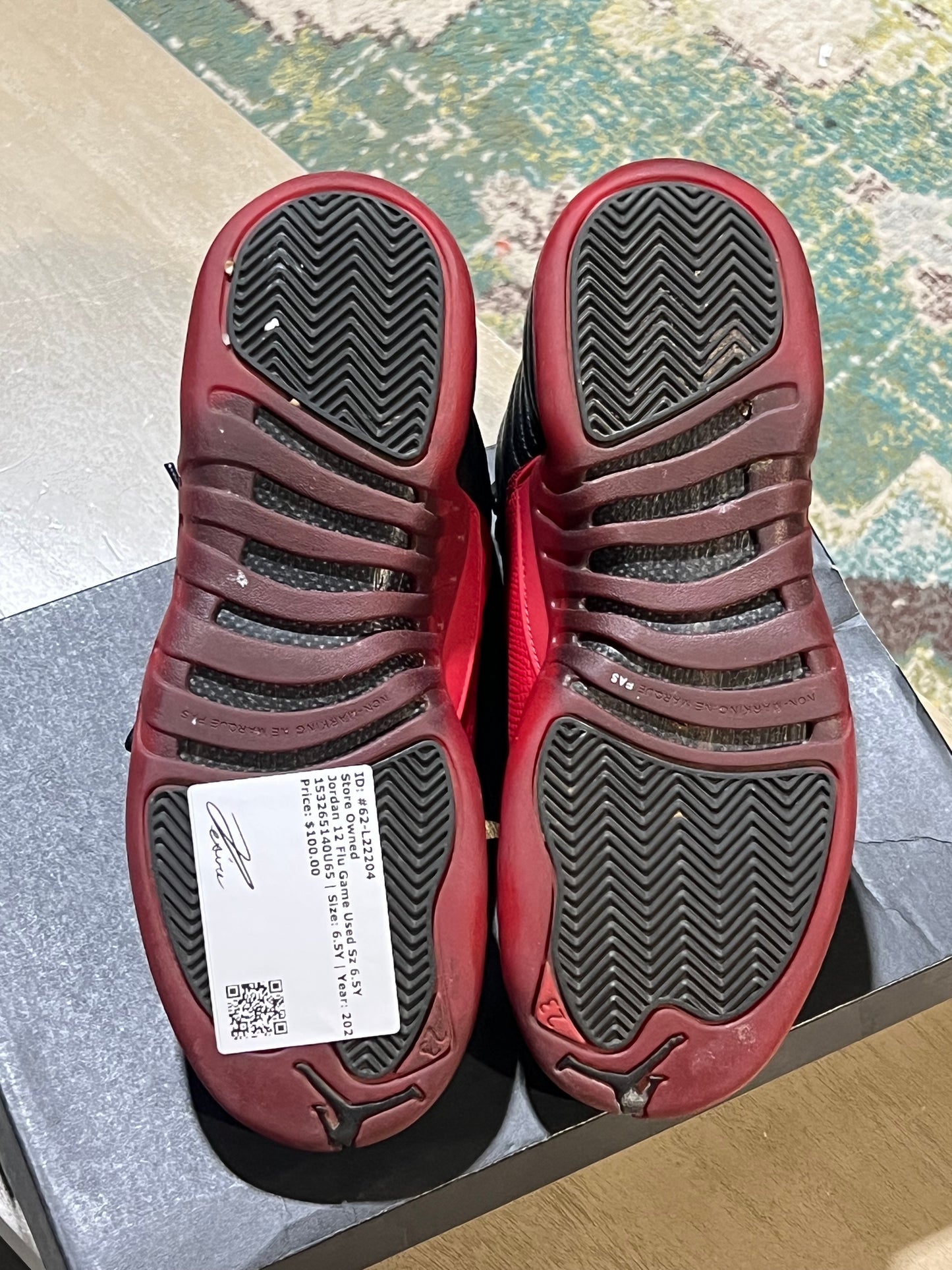 Jordan 12 Flu Game Used Sz 6.5Y