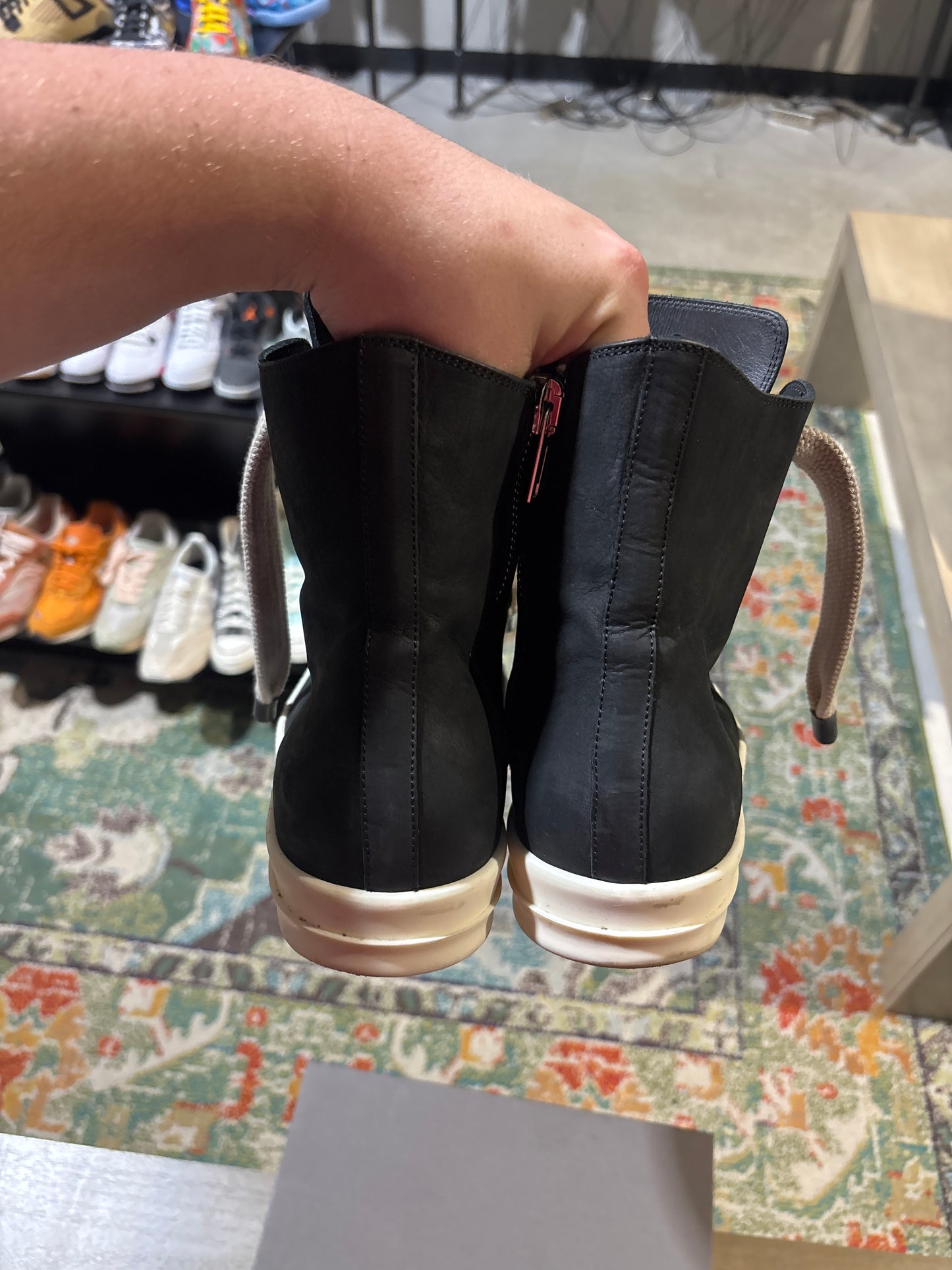 rick owens high jumbo lace suede used sz 10 Ramones