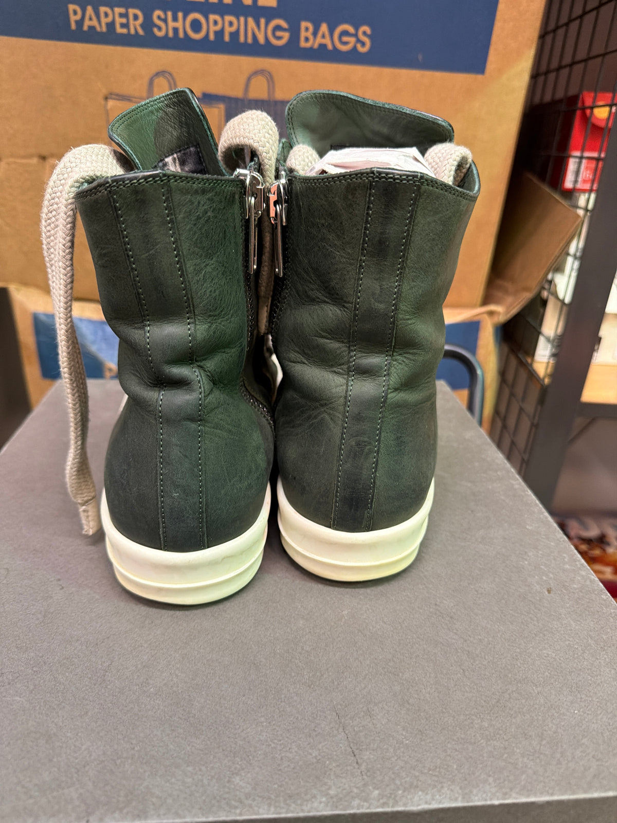 Rick Owen’s Green Jumbo Lace High Used Sz 9