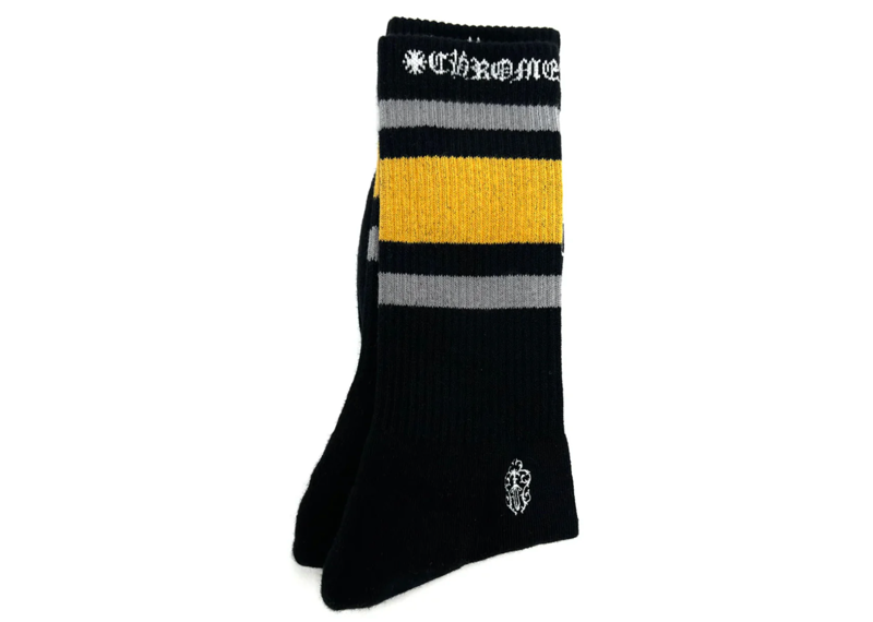 CHROME HEARTS SPORT BLACK/GREY/YELLOW SOCKS