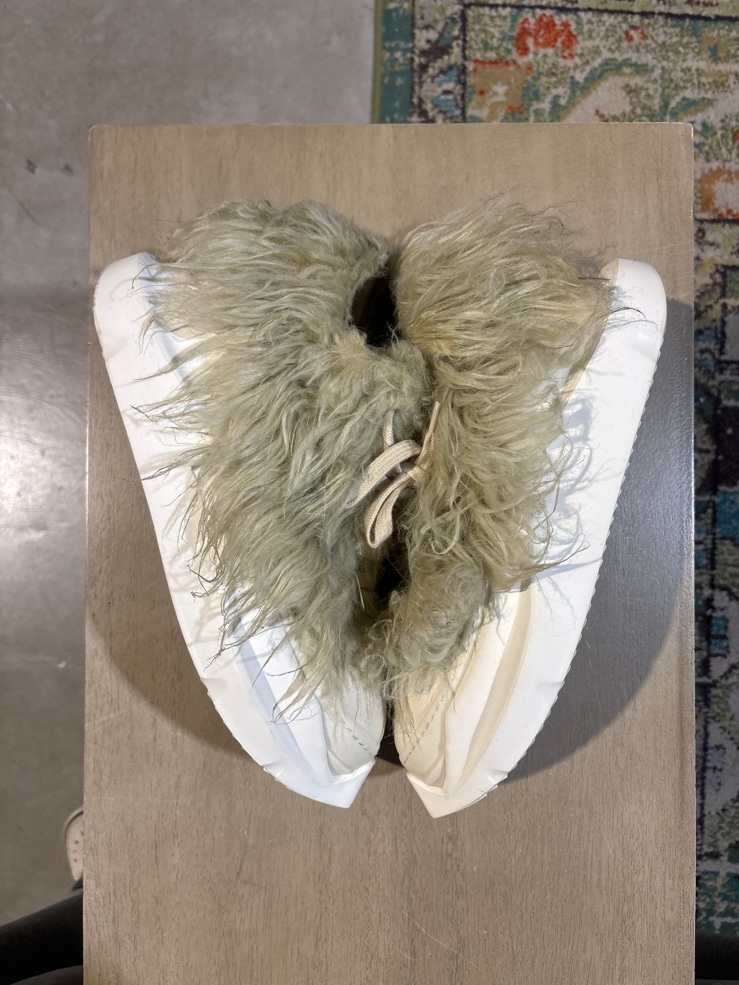 RICK OWENS ABSTRACT RAMONES GREEN FUR USED SZ 8